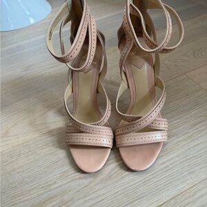 Women’s Brian Atwood natural leather strappy heels, EUC, no scuffs on heels 6.5